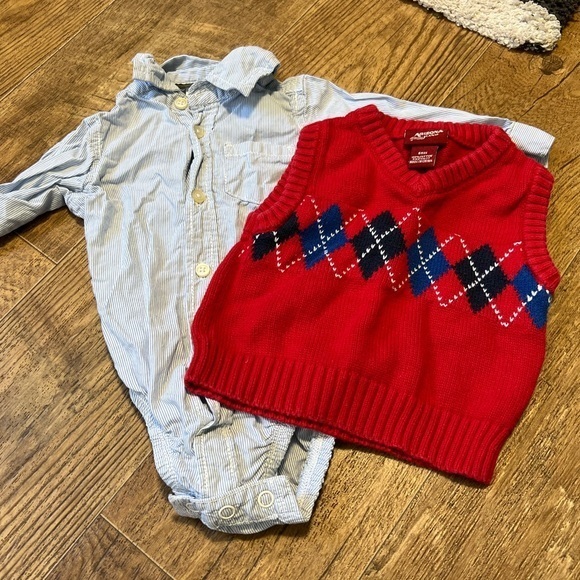 Bundle long sleeve Carter’s bodysuit Arizona vest - Picture 1 of 5